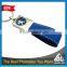 Low MOQ China wholesale black/blue color leather key holder with brand logo
