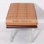 China furniture stores factory modern leather back wooden barcelona bench