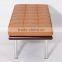 China Furniture Stores Factory Modern Leather Back Wooden Barcelona Bench