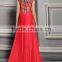 New product cheap price real sample picture red lace evening dress
