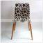 TDSM-32-2 QVB HANGZHOU JIANDE TONGDA BEECH WOOD ROUND LEG NATURE COLOR ZEBRA-PRINT PU LEATHER DININING CHAIR