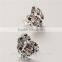 Latest Model Fashion Earrings Garnet Zircon Heart Earring Silver Weave Earring