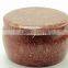 Red vivid flower round tin plate tea canister for Matcha