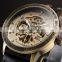 Vintage Bronze Steampunk Skeleton Automatic Mechanical Analog Men Watch