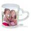 Unique coffee cup Sublimation white ceramic mugs with heart handle