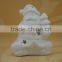 High white porcelain christmas figurine with LED light for decoration