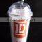 Resusable PS Clear Plastic Cup with dome lids For juice