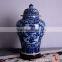 Customized blue and white porcelain hand painted dragon temple ginger Jars