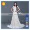 High Quality Italian Lace Cap Sleeve A Line Long Wedding Dress