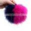 Myfur Fahion Hot Pink Raccoon Fur Pom Poms for Hat and Bag
