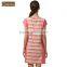 Qianxiu Striped Ladies Pink Modal Latest Nightgown