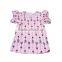 2016 new arrival children frocks designs flutter sleeve arrow tops knitted cotton summer baby clothing childrens t-shirts