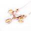 New Wholesale Three Tulips Shape Rhinestone Rose Gold Pendant Chain Necklace For Grils