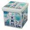 Customized Lovely Cartoon Living roo Furniture polyester fabric Storage Bench Ottoman Stool Toy Storage Stool