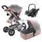 jolly baby stroller leather  baby stroller 3 in 1 leather pram