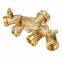 Heavy duty brass 4 way hose splitter valve with comfort grip