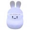 Premium 7 Colors bunny LED Baby Night Light Silicone Soft Cartoon night Lamp for Baby Nursery