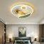 Smart color ceiling fan light with colored light
