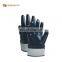 EN388 hand protection nitrile cheap safety work gloves dark blue Jersey lined