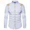 Custom new fashion European and American men's embroidered shirt with long sleeves