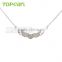 Angel Wing 925 Sterling Silver Chain Cubic Zirconia 18" for Pearl Necklace Jewelry Findings & Components PMC103