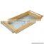 fancy wooden tray with leather handles