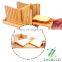 Bamboo Foldable Bread Slicer Compact Thickness Adjustable Bread Slicing Guide with Crumb Catcher Tray for Homemade Bread