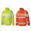 Workwear Waterproof High Visibility Fluorescent Jacket With Reflective Strips