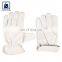 New Arrival A/B Grade 3 Step Zig Zag White Color Leather Gloves for Wholesale Purchase