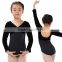 Two-Tone Long Sleeve Dance & Gymnastics Leotard Professional Kids Vevet Ballet Leotard 2016