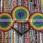 New Hot Trendy Rustic Straw RAINBOW CIRCLE WOVEN Seagrass Hand Fan wall decoration WHolesale Vietnam Manufacturer