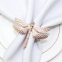 Newest Metal Alloy Dragonfly Napkin Rings Gold and Silver Color for Table Decoration Table Buckle