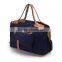 Heavy Duty Navy Blue Unisex Canvas Weekend Bag Travel Weekend Bag With Front Zipper Pocket