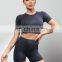Hot Design Sand Washing Fabric Seamless Crop Top And Shorts Sets Women Workout Fitness Gym Sports Wear 2pcs Yoga Suit Set