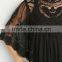 Autumn 2015 Sheer Lace Womens Black Mesh Tops with Batwing Sleeves