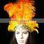 2016 custom party headwear feather headdress and the wholesale headdress colorful mask and party mask