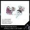 925 sterling silver earring stud micro paved ruby stones heart shape earrings child earring
