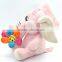 plush pink elephant toy/plush elephant/stuffed plush elephant with flowers