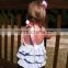 Wholesale gingham White Flutter Strap fabric Children dress&girls dress clothing