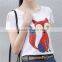 Fashion Young Lady T Shirt Printing in China 95 Cotton 5 Elastane T Shirt White