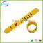 Logo printed silicone slap band