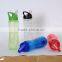 2016 BPA free Tritan plastic material drinking water bottle child water bottle with rubber straw and ice infuser