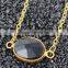 Popular Golden Electroformed Owl Natural Stone Necklaces For Women Quartz Crystal Necklaces Connetor