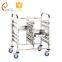 Tall Duo GN Pan Stainless Steel Tray Trolley