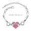 NIECE Letter Jewelry Mom Sister Daughter Bracelet NIECE Heart Shape Beads Crystal Rhinestone For Women Gifts