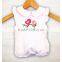 (SM105#white)0-2T New hot sale woven cotton bodysuits birds embroidered girl bubble romper for toddler