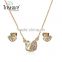 2015 Swan romantic pendant cubic zirconia earrings and chains necklaces statement jewelry sets