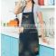 Custom unisex washed denim chef kitchen apron with pockets