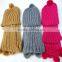 Wholesale Knitted Women Red Winter Hat and Scarf Sets