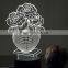 694-3d Potted Flower Roses Decor Colorful Light 3d Visualization Table Lamp Home Decor Night Lamp